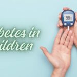 Doctor checking blood sugar for a child diabetes test.