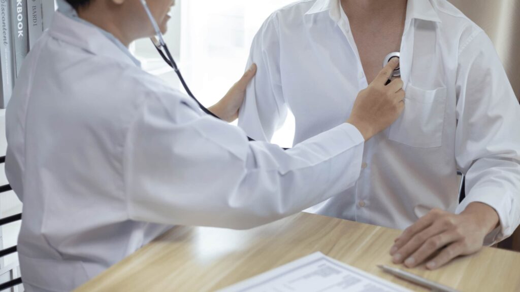 Patient experiencing shortness of breath and early lung problems